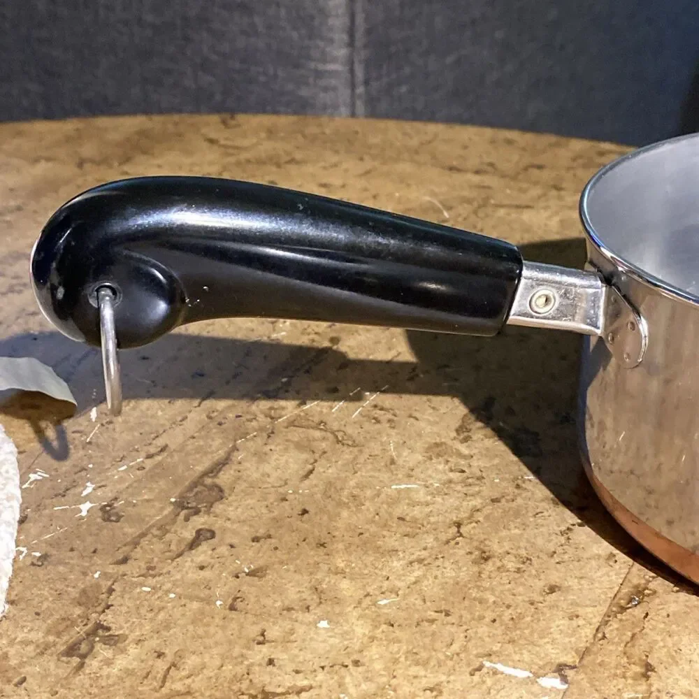 Vintage Revere Ware 2 qt Sauce Pan, Copper Bottom, Stainless Steel, With Lid
